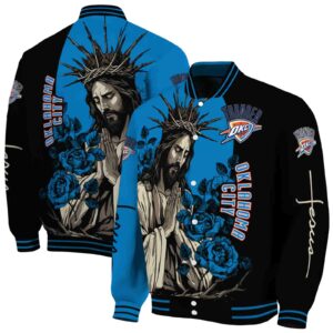 oklahoma city thunder hands in prayer blue black jacket fashion forward