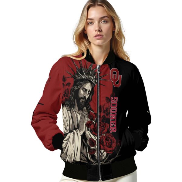 oklahoma sooners hands in prayer crimson black jacket latest model