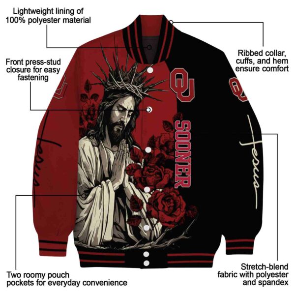 oklahoma sooners hands in prayer crimson black jacket new arrival