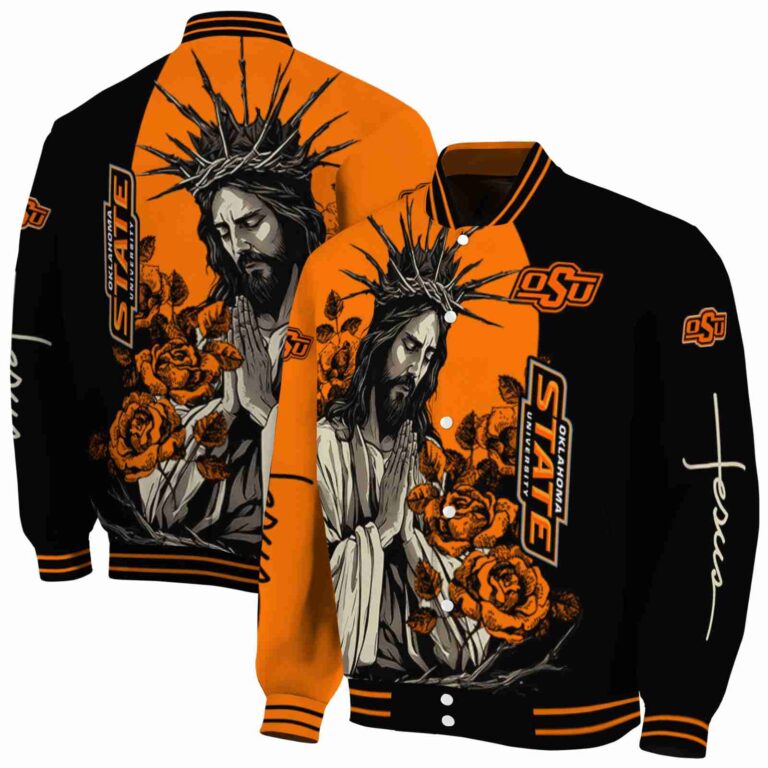 oklahoma state cowboys hands in prayer orange black jacket fashion forward
