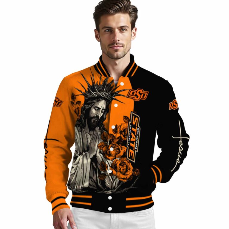 oklahoma state cowboys hands in prayer orange black jacket high quality