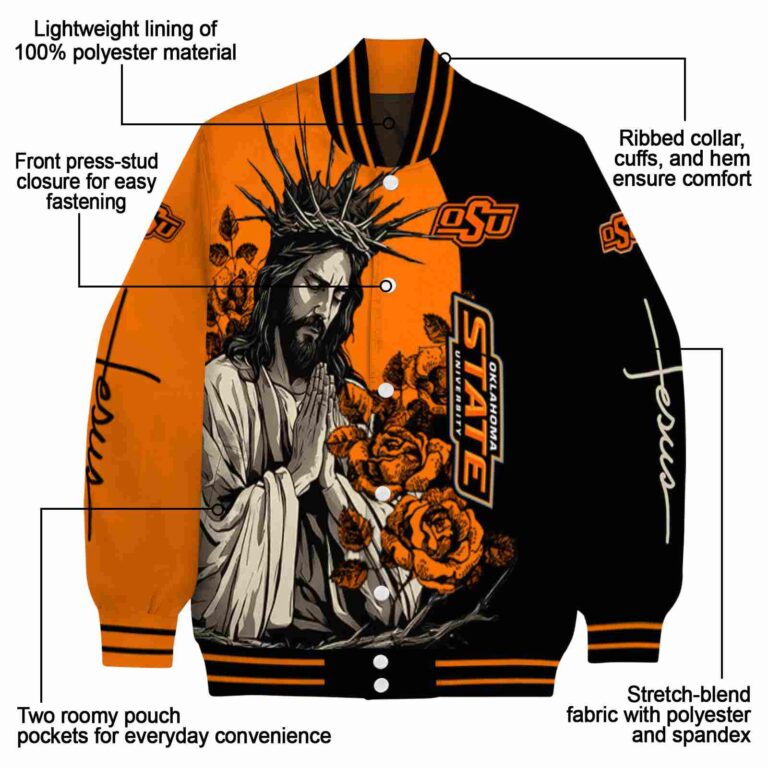 oklahoma state cowboys hands in prayer orange black jacket new arrival