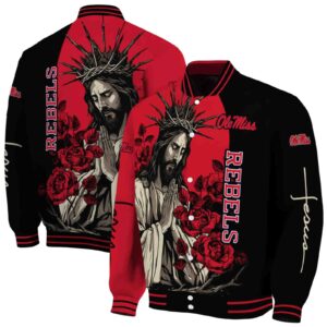 ole miss rebels hands in prayer red black jacket fashion forward