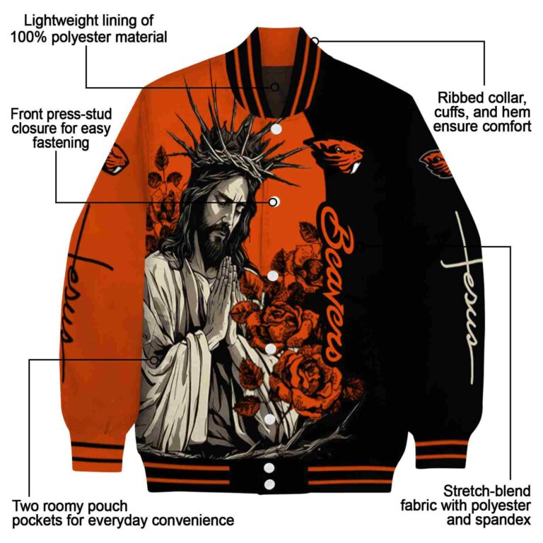 oregon state beavers hands in prayer orange black jacket new arrival