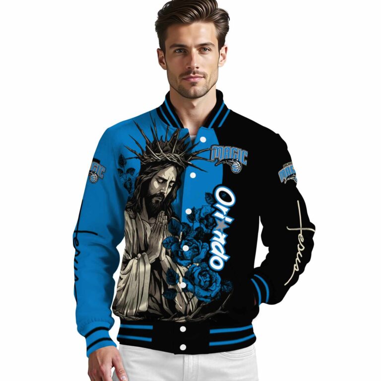 orlando magic hands in prayer blue black jacket high quality