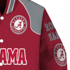 personalized alabama crimson tide fire graphic crimson jacket premium grade