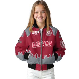 personalized alabama crimson tide fire graphic crimson jacket top rated