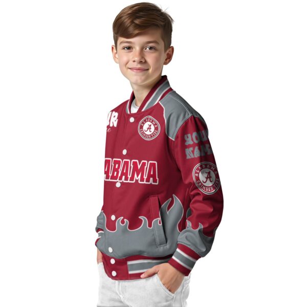personalized alabama crimson tide fire graphic crimson jacket trendy