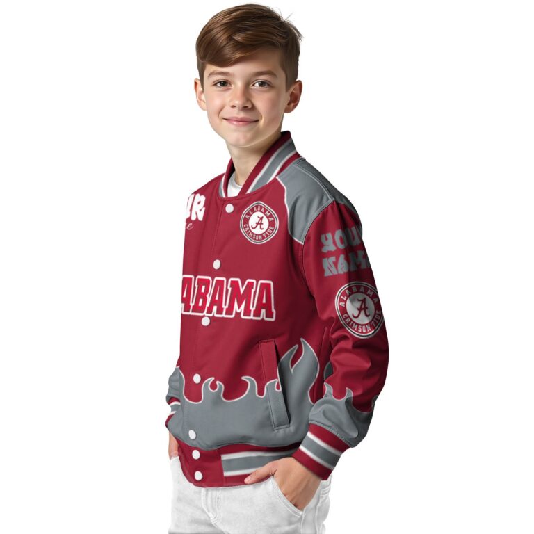 personalized alabama crimson tide fire graphic crimson jacket trendy