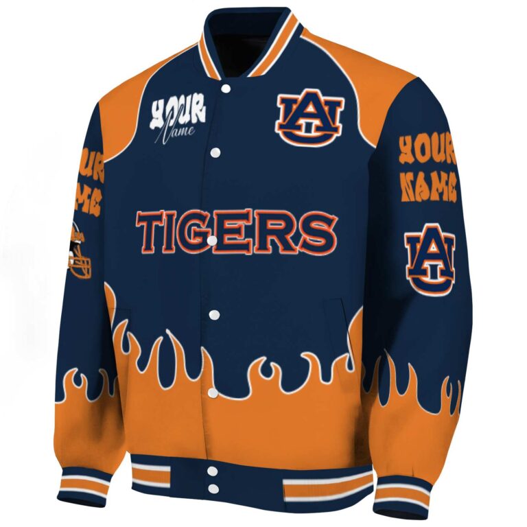 personalized auburn tigers fire graphic navy blue jacket best selling