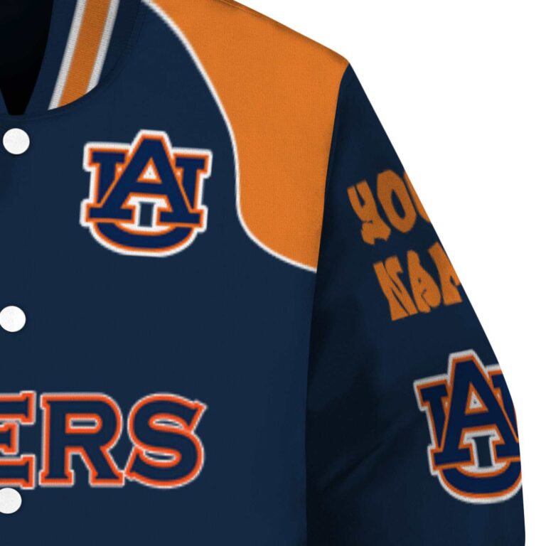 personalized auburn tigers fire graphic navy blue jacket premium grade