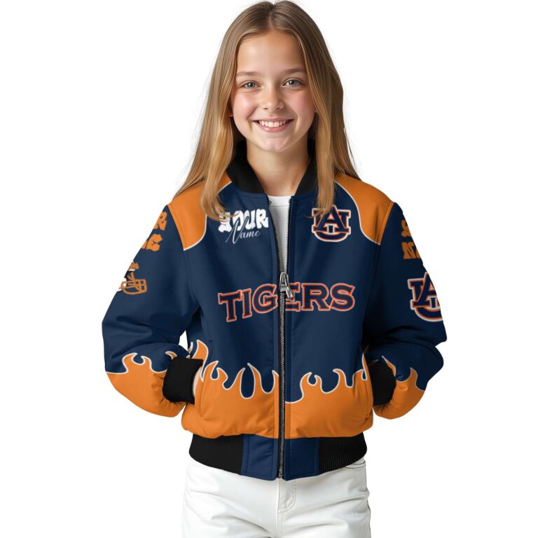 personalized auburn tigers fire graphic navy blue jacket top rated
