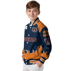 personalized auburn tigers fire graphic navy blue jacket trendy