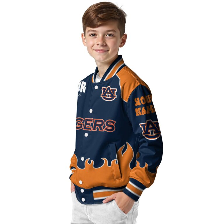personalized auburn tigers fire graphic navy blue jacket trendy