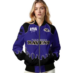 personalized baltimore ravens fire graphic purple jacket latest model
