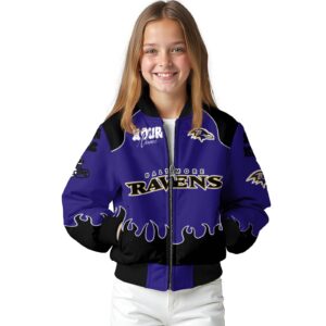 personalized baltimore ravens fire graphic purple jacket top rated