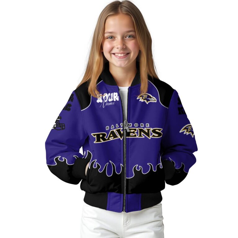 personalized baltimore ravens fire graphic purple jacket top rated