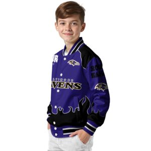 personalized baltimore ravens fire graphic purple jacket trendy