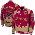personalized boston college eagles fire graphic maroon jacket best selling