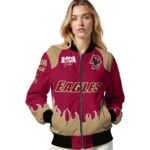 personalized boston college eagles fire graphic maroon jacket best selling