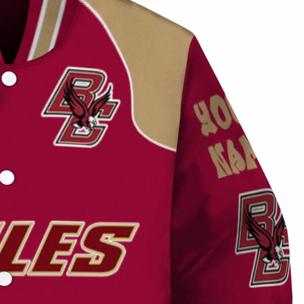 personalized boston college eagles fire graphic maroon jacket premium grade