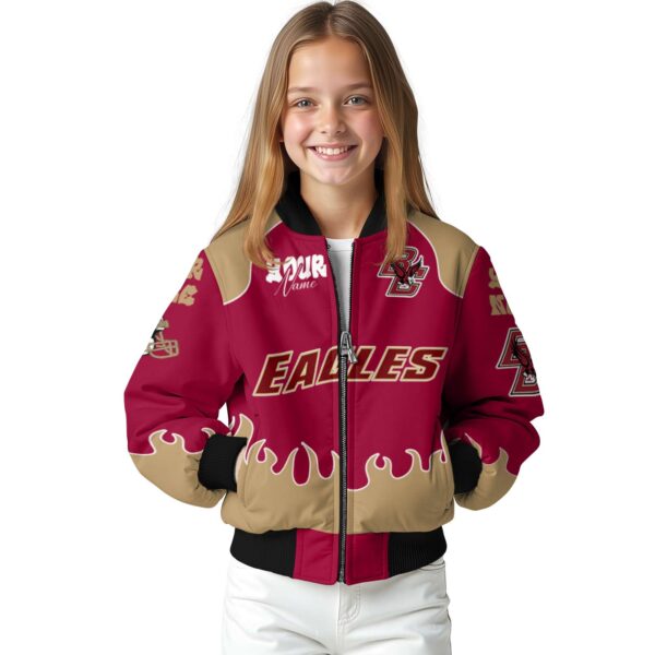 personalized boston college eagles fire graphic maroon jacket top rated