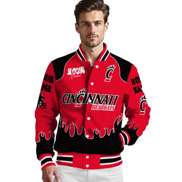 personalized cincinnati bearcats fire graphic red jacket high quality