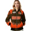 personalized cleveland browns fire graphic brown jacket latest model