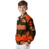 personalized cleveland browns fire graphic brown jacket trendy