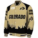personalized colorado buffaloes fire graphic gold jacket best selling