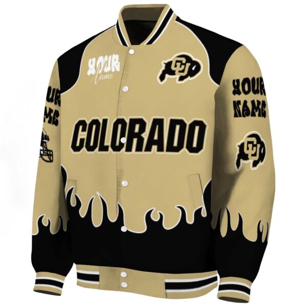 personalized colorado buffaloes fire graphic gold jacket best selling