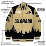personalized colorado buffaloes fire graphic gold jacket best selling