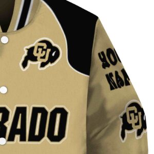 personalized colorado buffaloes fire graphic gold jacket premium grade
