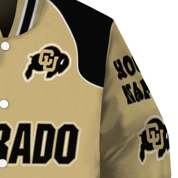 personalized colorado buffaloes fire graphic gold jacket premium grade