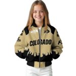personalized colorado buffaloes fire graphic gold jacket best selling