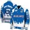 personalized creighton bluejays fire graphic blue jacket fashion forward