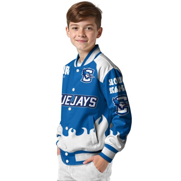 personalized creighton bluejays fire graphic blue jacket trendy
