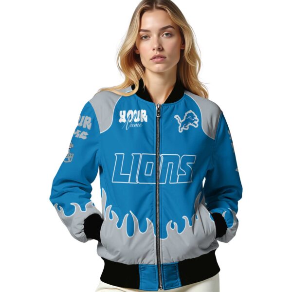 personalized detroit lions fire graphic blue jacket latest model