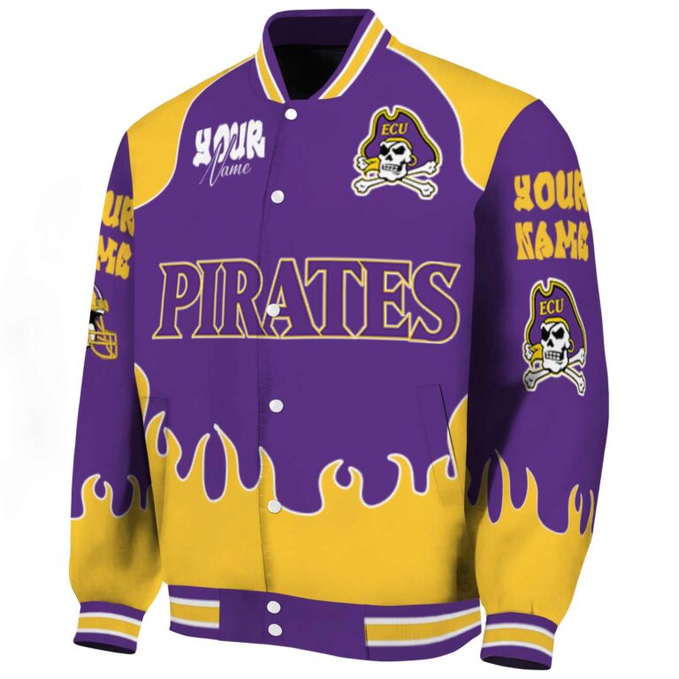 personalized east carolina pirates fire graphic purple jacket best selling