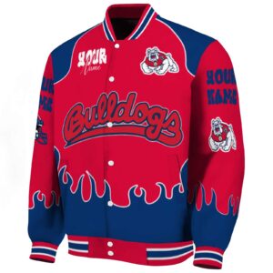 personalized fresno state bulldogs fire graphic red jacket best selling