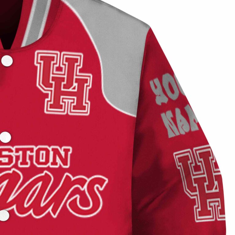 personalized houston cougars fire graphic red jacket premium grade