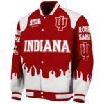 personalized indiana hoosiers fire graphic red jacket best selling