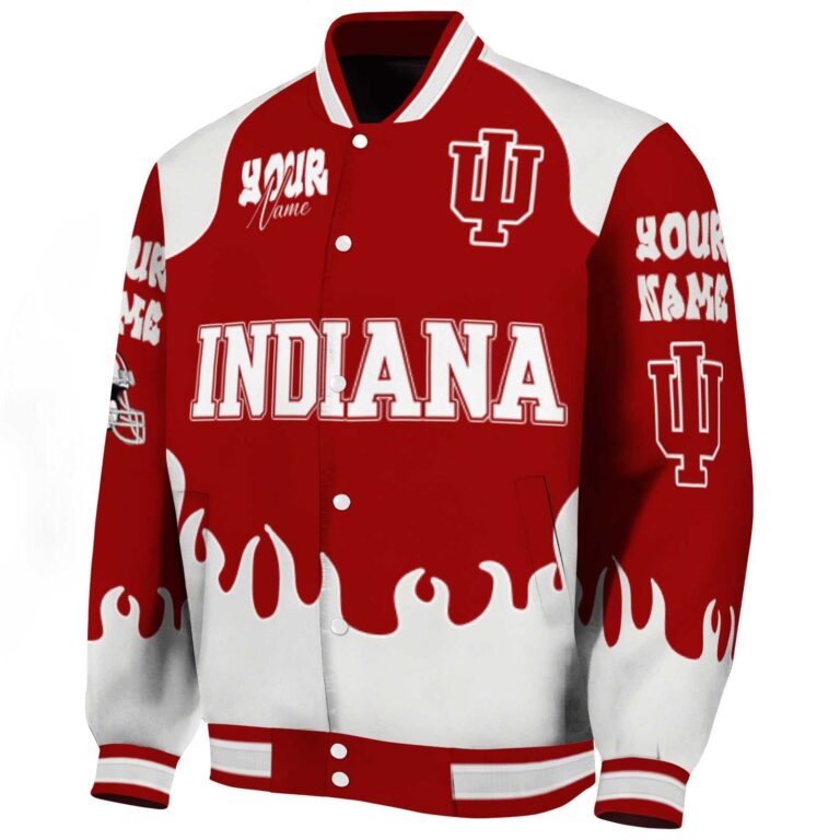 personalized indiana hoosiers fire graphic red jacket best selling
