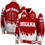 personalized indiana hoosiers fire graphic red jacket best selling