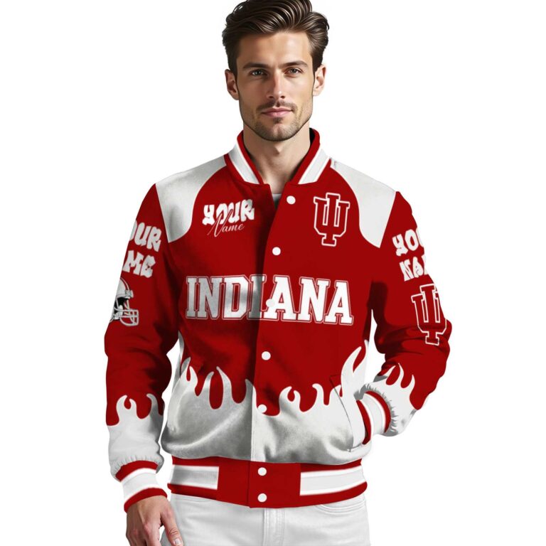 personalized indiana hoosiers fire graphic red jacket high quality
