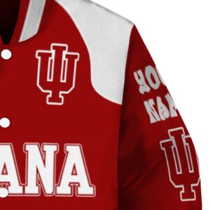 personalized indiana hoosiers fire graphic red jacket premium grade