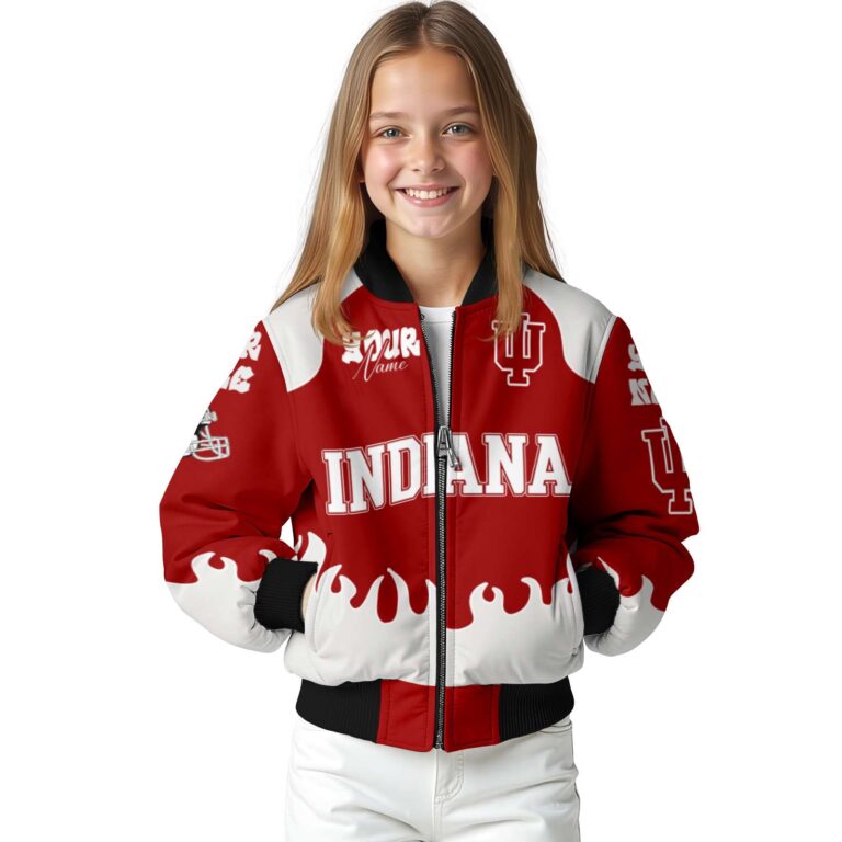 personalized indiana hoosiers fire graphic red jacket top rated