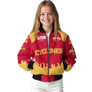 personalized iowa state cyclones fire graphic red jacket top rated