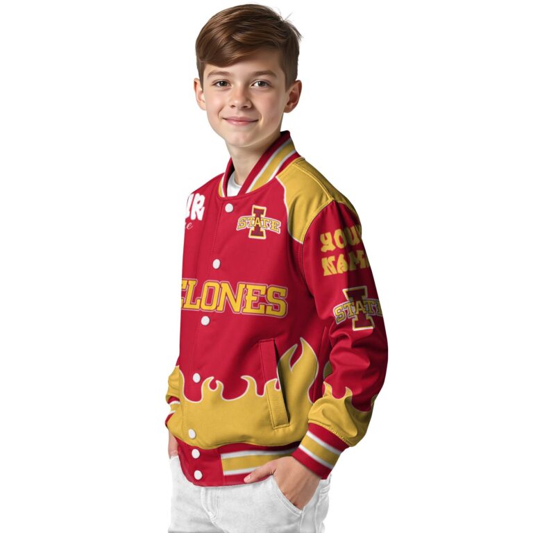 personalized iowa state cyclones fire graphic red jacket trendy
