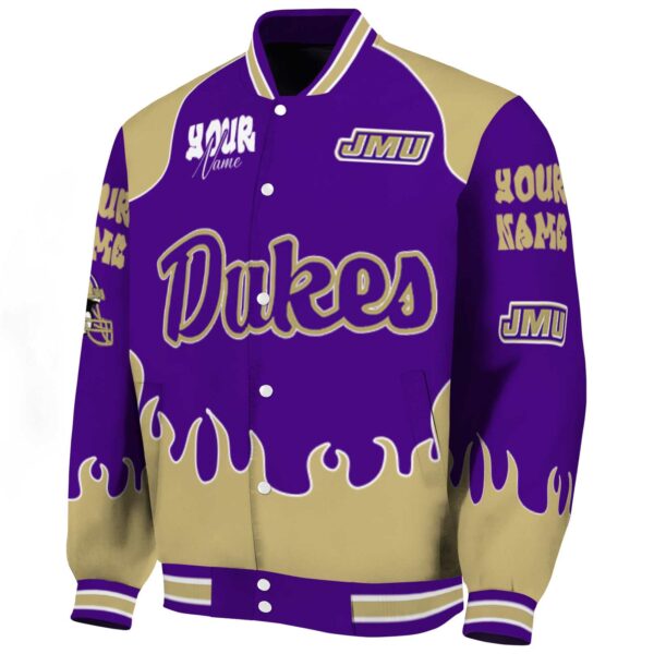 personalized james madison dukes fire graphic purple jacket best selling